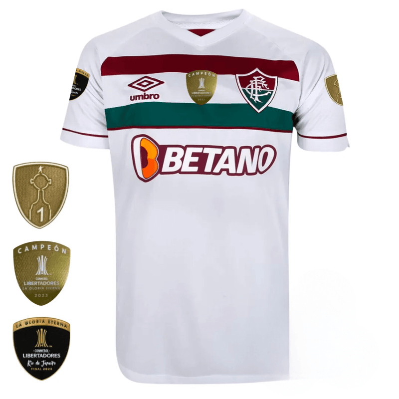 Camisa Masculina Fluminense II 2023/25 - Torcedor + Patchs Campeão Libertadores