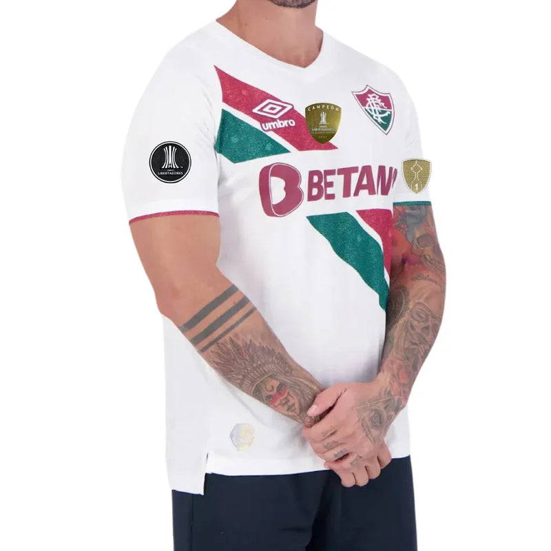 Camisa Masculina Fluminense II 2024/25 - Torcedor + Patchs Campeão Libertadores