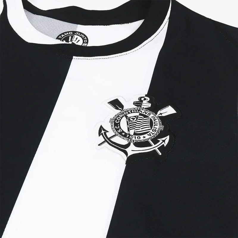 Camisa Feminina Corinthians III  Torcedor - Branco+Preto