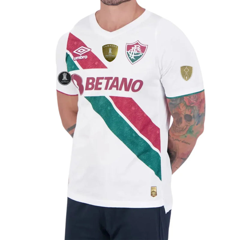 Camisa Masculina Fluminense II 2024/25 - Torcedor + Patchs Campeão Libertadores