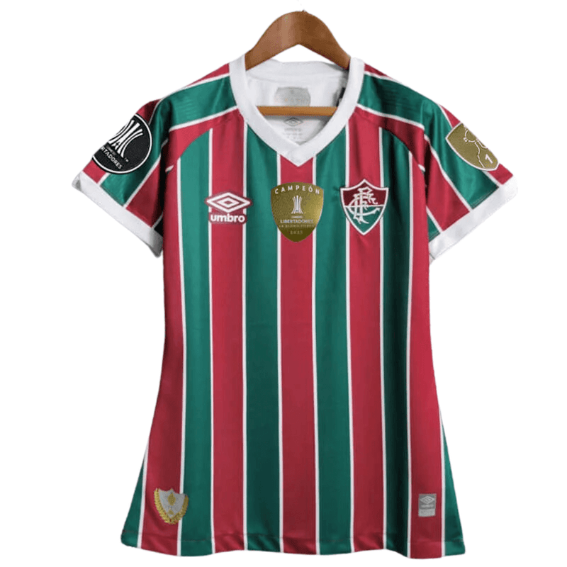 Camisa Feminina Fluminense 2023/24 - Torcedor Patchs Campeão Libertadores