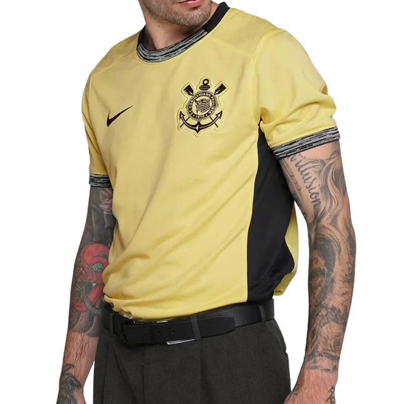 Camisa Corinthians III 23/24 Torcedor Masculina - Preto+Dourado