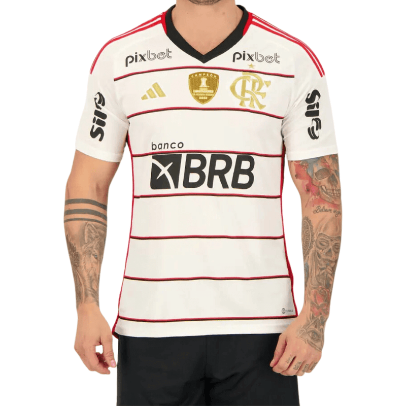 Camisa Masculina Flamengo II 2023/24 -  Patrocínios + Patchs