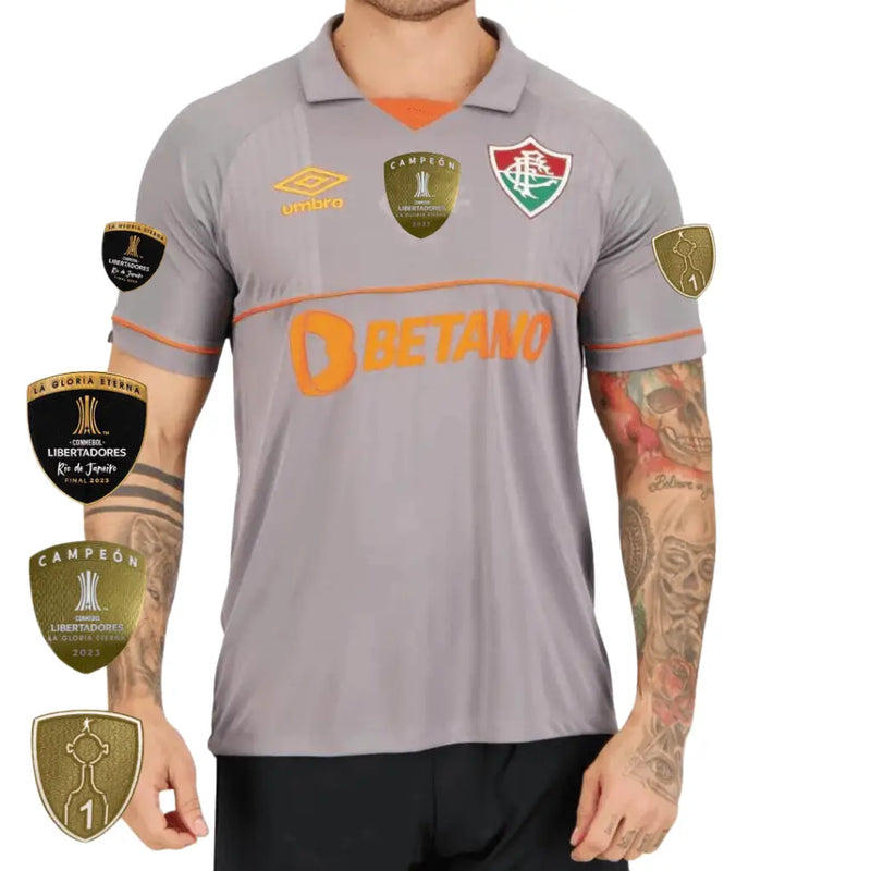 Camisa Masculina Fluminense 2023/24 - Goleiro + Patchs Libertadores