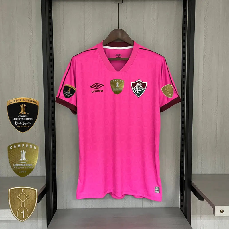 Camisa Masculina Outubro Rosa Fluminense 2023/24 - Torcedor + Patchs Libertadores