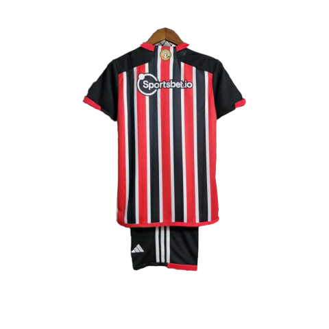 Kit Infantil São Paulo Away 23/24 - Vermelho e Preto